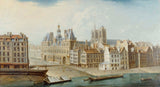 nicolas-jean-baptiste-raguenet-1753-het-stadhuis-en-de-greve-huidige-site-van-het-stadhuis-kunstprint-kunstmatige-reproductie-muurkunst