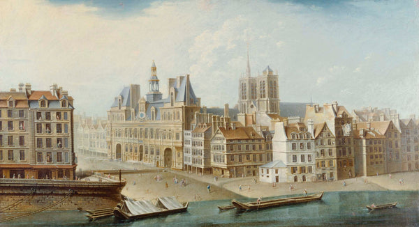 nicolas-jean-baptiste-raguenet-1753-the-city-hall-and-the-greve-current-site-of-the-city-hall-art-print-fine-art-reproduction-wall-art