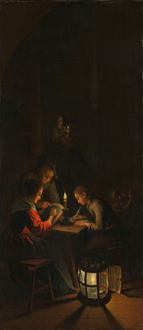 willem-joseph-laquy-1770-미술 교육의 우화를 포함한 삼부화-왼쪽 패널-예술-인쇄-미술-복제-벽-예술-id-ahlrii024