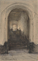 johannes-bosboom-1827-trappan-i-prinsenhof-i-delft-där-prins-william-i-konsttryck-konst-reproduktion-väggkonst-id-ahm1hen39