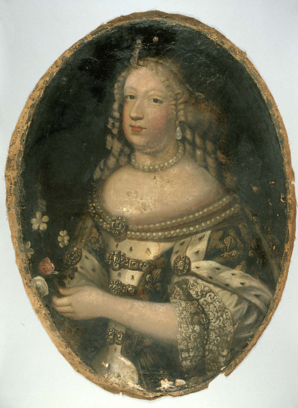 anonymous-1670-portrait-of-maria-theresa-of-austria-1638-1683-queen-of-france-art-print-fine-art-reproduction-wall-art