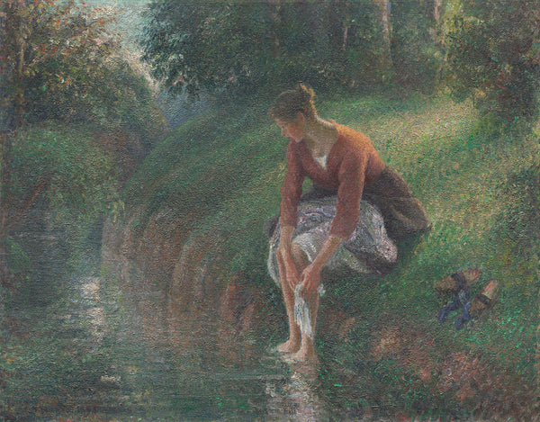 camille-pissarro-1895-woman-bathing-her-feet-in-a-brook-art-print-fine-art-reproduction-wall-art-id-ahn3p0sv2