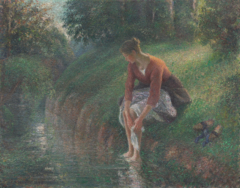 camille-pissarro-1895-woman-bathing-her-feet-in-a-brook-art-print-fine-art-reproduction-wall-art-id-ahn3p0sv2