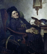 路德维希冯洛夫茨 1871 年老妇人在室内艺术版画美术复制墙艺术 id-ahns1cfrz