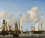 Willem-van-de-velde-younger-1658船舶在道路上的艺术印刷精美的艺术复制品墙艺术idahpviu3rr
