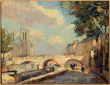 Albert-Charles-Lebourg-1890-der-Saint-Michel-und-Notre-Dame-gesehen-vom-Quai-des-Grands-Augustins-Kunstdruck-Fine-Art-Reproduktion-Wandkunst