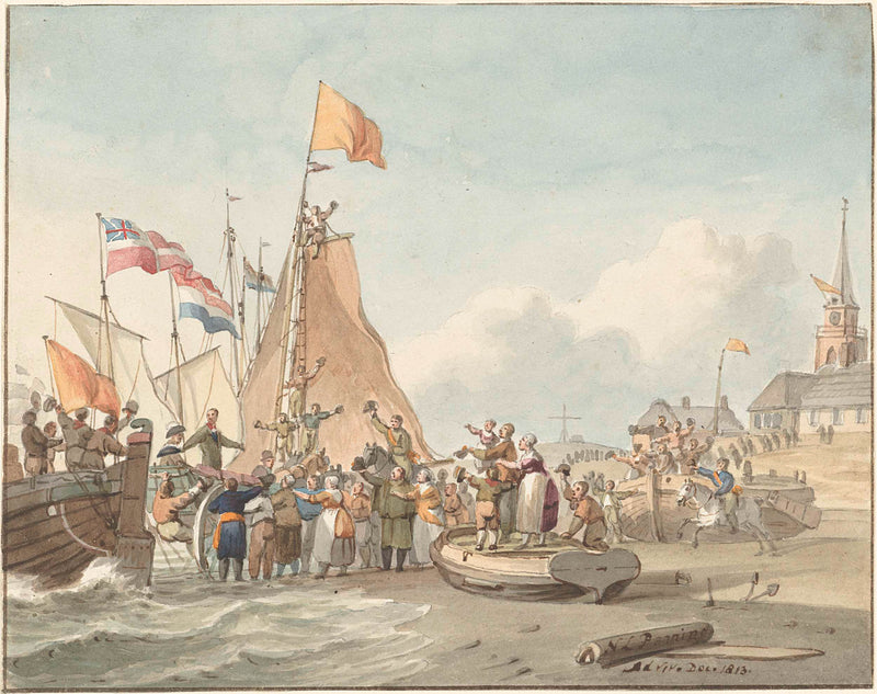 nicolaes-lodewick-penning-1813-arrival-of-prince-william-frederick-scheveningen-30-art-print-fine-art-reproduction-wall-art-id-ahvzm9zpo