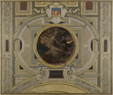 皮埃尔·维克多·加兰-1890-酒店行业大厅天花板草图-城市-工业-艺术-印刷-美术-复制品-墙壁艺术