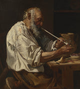 johann-carl-loth-1665-stary-wieśniak-zapalający-fajkę-sztuka-druk-reprodukcja-dzieł sztuki-sztuka-ścienna-id-ahx6hvpzg