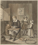 abraham-delfos-1741-interieur-man-vissen-reinigt-en-twee-kinderen-art-print-fine-art-reproductie-wall-art-id-ahy7zgujd