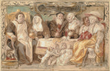 雅各布·乔丹（Jacob-Jordaens）1645像格莱克一样吸引着人们，盖尔克的艺术印刷精美的艺术复制品墙壁艺术ID Ahyz61adw