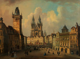 Фердинанд-Лепи-1864-стариот-град-плоштад-во-прага-уметност-печатење-фина уметност-репродукција-ѕид-арт-id-ahz97q4p5