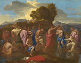 尼古拉斯·普桑（Nicolas-Poussin）1642年，基督艺术印刷的洗礼细腻的艺术复制品-壁画-艺术-ahzrs5qfr