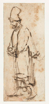 rembrandt-van-rijn-1655-kjører-mann-med-høy-cap-kunst-trykk-kunst-reproduksjon-vegg-kunst-id-ai0sq3qk2