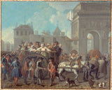 etienne-jeaurat-1757-在薩爾佩特里埃經過聖伯納德藝術印刷品美術複製品牆藝術附近的妓女行為