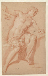 mattheus-terwesten-1680-siedząca-kobieta-nago-art-print-reprodukcja-dzieł sztuki-wall-art-id-ai1w36c2o