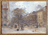 frederic-houbron-1902-die-boulevard-van-die-Italianers-kyk-in-die-oggend-kuns-druk-fyn-kuns-reproduksie-muurkuns