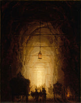 hubert-robert-1760-posillipo的洞穴艺术印刷精美的艺术复制品墙艺术