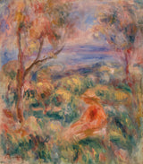 Pierre-Auguste Renoir - 1917-sedí-woman-s-sea-in-the-vzdialenosť-femme-Assisi-au-bord-de-la-mer-art-print-fine-art-reprodukčnej-wall-Art- id-ai31p7h85