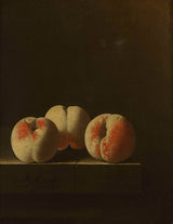 adriaen-coorte-1705-три-персика-на-камені-цоколь-мистецтво-друк