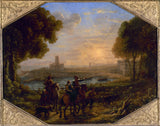 claude-dit-le-lorrain-gellee-1639-krajobraz-z-portem-santa-marinella-art-print-reprodukcja-dzieł sztuki-wall-art