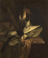 ウィリアム・ゴーウェ・ファーガソン-1684-鳥と狩猟具のある静物-アート-プリント-ファインアート-複製-ウォールアート-id-ai9oo3a94