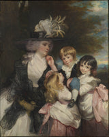 约书亚·雷诺兹爵士1787年，夫人史密斯·夏洛特·德拉瓦和她的孩子乔治·亨利·路易莎和夏洛特的艺术印刷了精美的艺术复制品，墙上的艺术编号是aiavmx8xa
