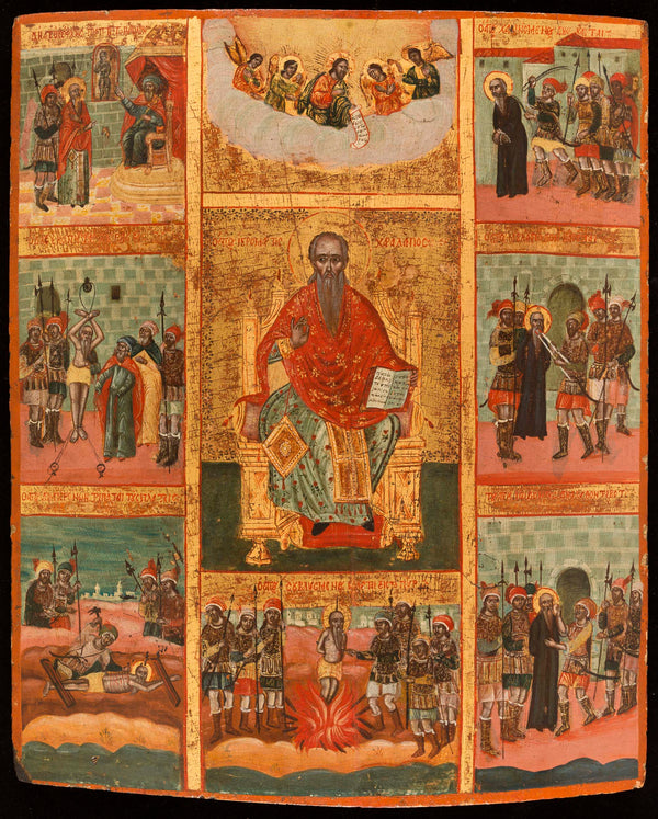 ecole-de-ecole-grecque-grece-1700-saint-charalampe-and-scenes-from-his-life-art-print-fine-art-reproduction-wall-art