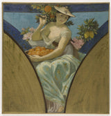 Paul Milliet 1888-为巴黎市政厅的素描画在南墙的弧形墙上好艺术印刷品精美的艺术复制品墙艺术