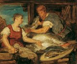 汉斯佳能1885年，鱼卖方的艺术印刷精美的艺术复制品墙艺术id aie723eyy
