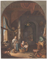 abraham-leeu-seelander-1799-interieur-met-ma-en-kinders-kunsdruk-fynkuns-reproduksie-muurkuns-id-aif2nqhis