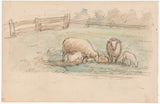 約瑟夫-以色列-1834-羊在草地藝術印刷品美術複製品牆藝術 id-aifna0i20