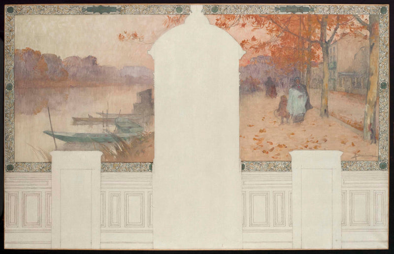 henri-gaston-darien-1900-sketch-for-mayor-of-asnieres-autumn-the-seine-at-asnieres-art-print-fine-art-reproduction-wall-art