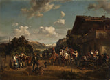 hermann-kauffmann-d-ae-1843-tyrolska vägkanten-värdshus-konsttryck-finkonst-reproduktionsväggkonst-id-aih0jlujs