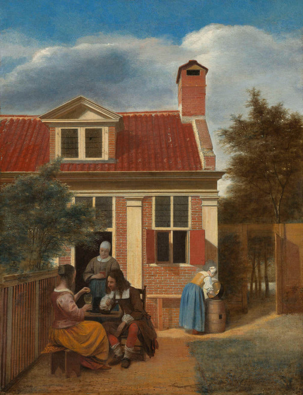 pieter-de-hooch-1663-figures-in-a-courtyard-behind-a-house-art-print-fine-art-reproduction-wall-art-id-aijcn82ma