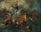 丹尼尔·格兰1730年，玛丽与儿童和圣徒在云上坐下来，艺术印刷精美的艺术复制品，墙上的艺术编号为aijvfw8rp