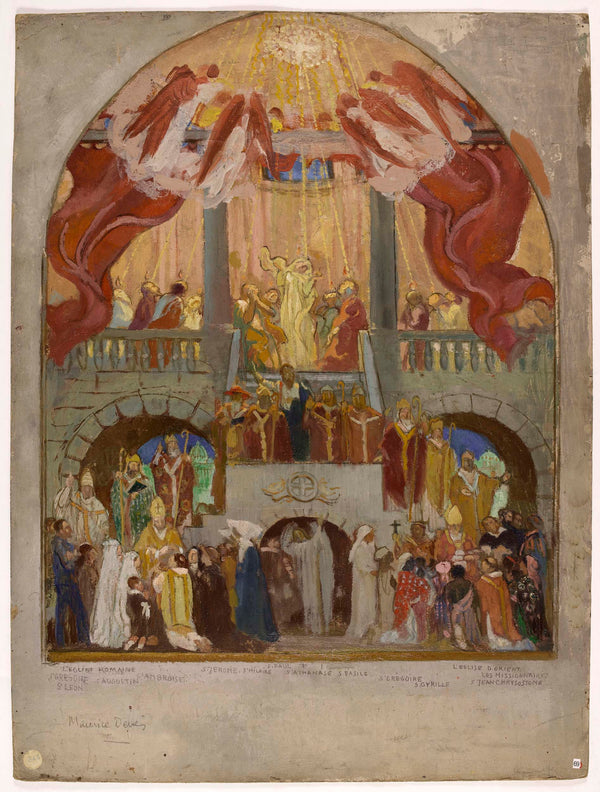 maurice-denis-1935-sketch-for-the-church-of-the-holy-spirit-12th-arr-pentecost-the-church-of-rome-the-church-of-the-east-art-print-fine-art-reproduction-wall-art