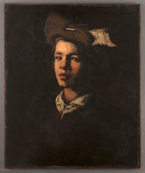 Theodule-augustin-ribot-1870-年轻男子戴着帽子的艺术印刷精美的艺术复制品-墙壁艺术