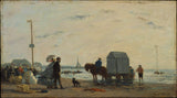 尤金·布丁1863年在特劳维尔的海滩上打印艺术精美的艺术复制墙艺术id aiobp3r6
