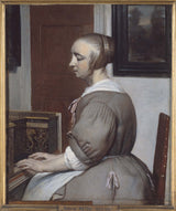 gabriel-metsu-1662-donna-vergine-stampa-d'arte-riproduzione-d'arte-arte da parete