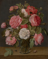 jacob-van-hulsdonck-1645-玫瑰在一个玻璃花瓶中，艺术印刷精美的艺术复制品-墙-艺术-id-aipkf236u