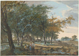 hermanus-van-brussel-1813-landskap-med-hus-bland-träd-och-väg-längs-fält-konsttryck-konst-reproduktion-väggkonst-id-aiqcuv3fh