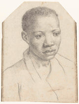安东尼奥·卡拉奇1595年的肖像，一个黑人男孩的艺术打印精细艺术再现墙艺术id-aiqjpir1w
