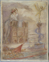 adolphe-leon-willette-1904-notre-dame-de-paris-kunstprint-kunst-reproductie-muurkunst