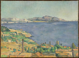 保羅·塞尚-1885-從萊斯塔克-藝術印刷品-美術-複製品-牆-藝術-id-airf60vik 看到的馬賽灣
