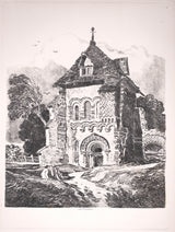 约翰·塞尔·科特曼（John-sell-cotman）1838-杜伦（Durham）艺术印刷精美艺术复制品墙附近的艺术ID艾舍吉亚格