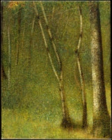 喬治·修拉-1881-蓬陶伯特的森林藝術印刷品美術複製品牆壁藝術 id-aisxeiity