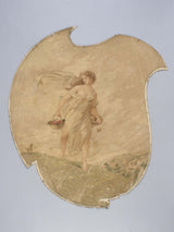 anonymous-1900-woman-carrying-a-basket-of-red-fruit-and-a-basket-of-mushrooms-decorative-painting-cafe-de-paris-art-print-fine-art-reproduction-wall-art