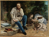 gustave-courbet-1865-pierre-joseph-proudhon-és-gyermekei-1853-ban-art-print-képzőművészet-reprodukció-wall-art