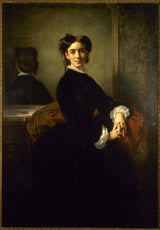 查爾斯·約書亞·卓別林 1863 年查爾斯·卓別林夫人的肖像藝術印刷品美術複製品牆壁藝術